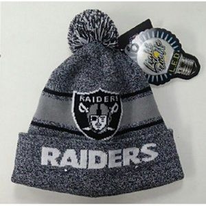 🏈🆕 LAS VEGAS RAIDERS GRAY KNIT LIGHT UP HAT - UNISEX - NFL